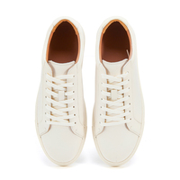 Mocassins en cuir véritable pour hommes, style skateboard, décontractés, à lacets, blancs, hiver/printemps, antidérapants, confortables