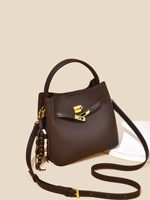 Sac seau en PU léger et tendance pour femme, avec fermeture à cadenas, petit sac bandoulière haut de gamme, best-seller transfrontalier