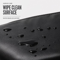 Trousse de Maquillage de Voyage en Cuir Noir avec Fermeture Éclair pour Soins Quotidiens – Pochette Cosmétique Portable pour Sac à Main