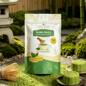 Sachet d'emballage alimentaire personnalisé, pochette refermable avec fermeture éclair pour l'emballage de poudre de matcha - Product Image 3