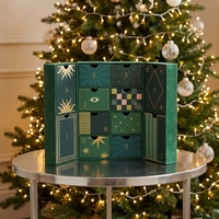 Premium Geschenkverpackung Maßgefertigte Starre Geschenkbox mit Magnetverschluss Feiertags-Countdown 12/24 Tage Adventskalender Weihnachtsgeschenkbox