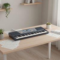 Clavier électronique 61 touches avec écran LED, 100 sons, rythmes, fonction d'enregistrement, piano portable (EK61201)