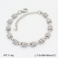 Pulsera de Cadena Gruesa de Acero Inoxidable Estilo Punk Hip Hop para Hombre, Chapada en Plata Retro, al por Mayor