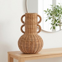 Grand panier à fleurs en rotin tressé de style scandinave, vase décoratif pour salon, mariage, décoration intérieure
