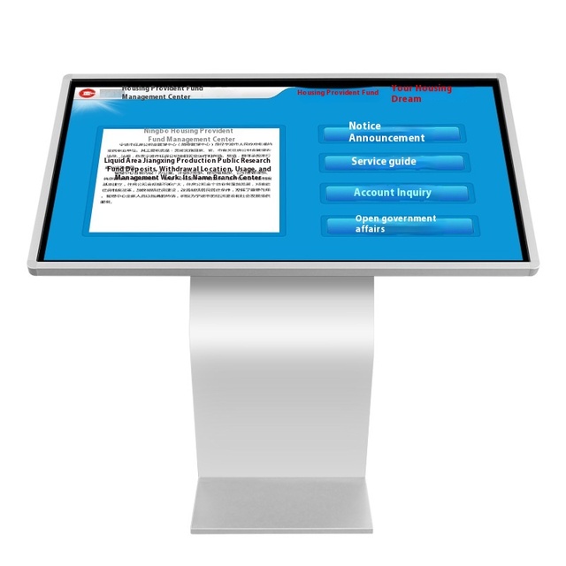 All-In-One Self-Service Inquiry Terminal for Indoor Use 19/22/43/55/65 Horizontal Touch Screen Machine 2.5mm Pixel IP65 Text SDK