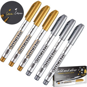Bán Hot Vàng Và Bạc Kim Loại Vĩnh Viễn Markers Đối Với Thẻ Viết Chữ Ký Chữ Kim Loại Sơn Bút - Product Image 1