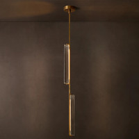 Luminaire suspendu en cristal moderne de 5,5 pouces pour îlot de cuisine, style nordique, petit lustre en laiton et cristal pour salle à manger