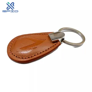 आरएफआईडी चाबी का गुच्छा Iso14443 से प्रोग्राम 13.56mhz एनएफसी आरएफआईडी चमड़ा Keyfob दरवाजा चाबी का गुच्छा