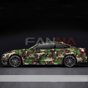 MC02902 Fanna Auto Body privacidad película decorativa material de vinilo camuflaje envoltura de vinilo para el coche raping WRAP películas película de camuflaje negro - Product Image 1