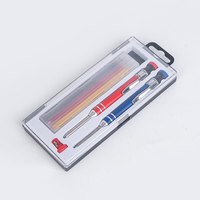 Pensil tukang kayu logam DIY penanda lubang mekanis dengan rautan alat pertukangan Set buatan Tiongkok