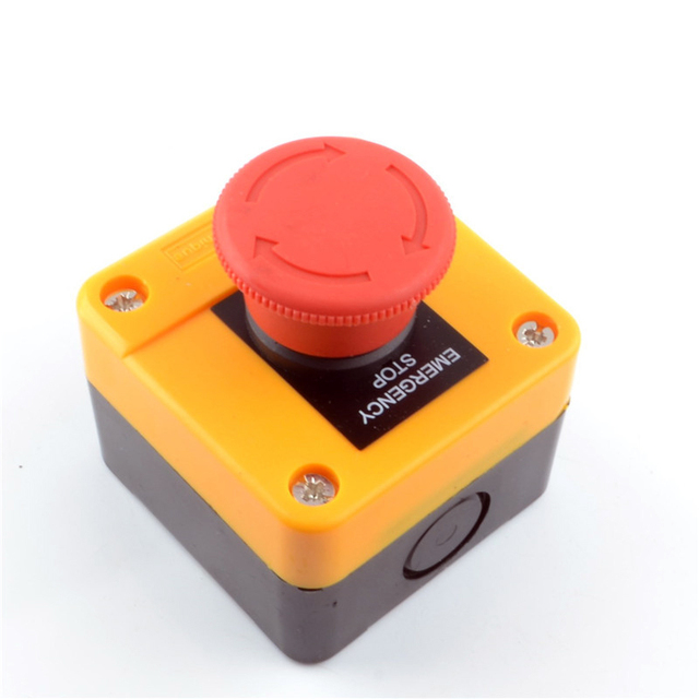Red Mushroom Cap 1NO 1NC DPST Emergency Stop Push Button Switch AC 660V 10A Switch Equipment Lift Elevator Latching Self Lock