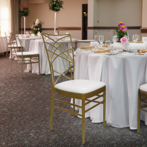 Silla Moderna de Acero Dorado con Respaldo Cruzado para <span class=keywords><strong>Banquetes</strong></span> de Boda, Silla de Hierro para Eventos al por Mayor para Restaurantes y Hoteles - Product Image 3