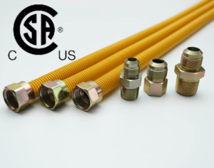 مجموعة الغاز الذكية 1/2X24 مع موصل الغاز المطلي بالأصفر ، صمام التدفق ، الإغلاق الحراري ، مانع تسرب الخيط ، محلول التسرب - Product Image 6