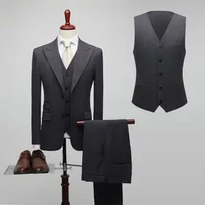 Plaid suit man suit Business casual suit three pieces