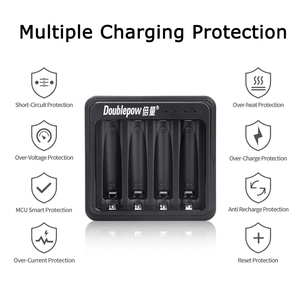 Indicateur LED intelligent à 4 baies <span class=keywords><strong>Chargeur</strong></span> de batterie USB Entrée <span class=keywords><strong>DC5V</strong></span> Charge rapide de la batterie pour les piles rechargeables 1.2V Ni-MH Ni-CD AA AAA - Product Image 6