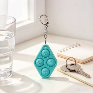 Mini porte-clés sensoriel en silicone à bulles anti-stress, jouets sensoriels à bulles Pop, ensemble de jouets porte-clés sensoriels à bulles - Product Image 4