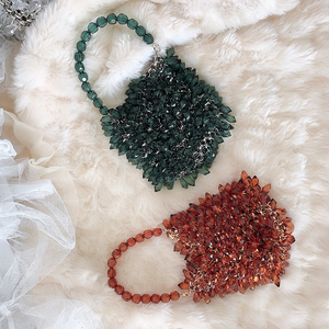 Bolsos de Perlas Tejidos a Mano de Marca de Moda, Bolso de Mano Vintage para Fiesta, Bolso Pequeño, Mini Bolso Cruzado - Product Image 5