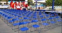 Chaise pliante d'extérieur et d'intérieur, siège en plastique résistant aux intempéries, siège portable idéal pour les stades, les cérémonies et les locations