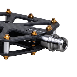 Ultralight <strong>Carbon</strong> Fiber Bicycle Pedals Titanium Alloy Axle &amp; 3 Sealed <strong>Bearings</strong> for Road Bikes Kids' Bikes BMX MTB - Product Image 2