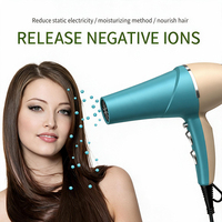 Sèche-cheveux professionnel Komex avec diffuseur 2600W, ionique pour des cheveux lisses et sans frisottis, doté de 2 vitesses et 2 réglages de chaleur
