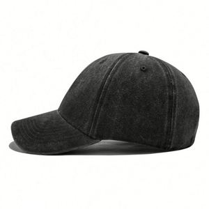 Distressed Cotton Baseball Cap - Custom Logo Embroidered Washed <b>Hat</b> - Product Image 2