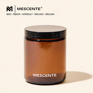 Mescente Vente en gros de pots à bougies brunes de 8 oz avec couvercles en métal, pots en verre ambré avec couvercles en métal noir, pots vides pour la fabrication de bougies - Product Image 2
