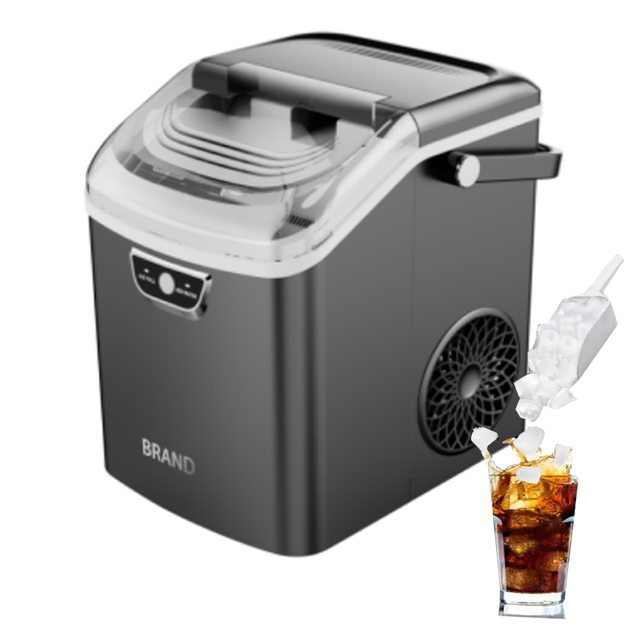 OEM Wholesale Custom Small Portable Ice Maker with Handle Nugget Ice Shape Ice Maker