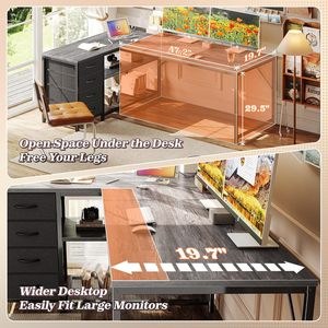 Modern minimalist <b>computer</b> storage <b>desk</b>, cross-border home use, multi-functional L-shaped office <b>desk</b>, floor-standing writing - Product Image 1