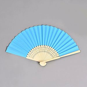 White Bamboo Folding Fan Portable Carved and Painted Folk Art Design for Business Gift or Advertising Folk Art Model <b>Pattern</b> - Product Image 5