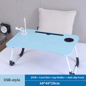Escritorio portátil ergonómico <span class=keywords><strong>multiusos</strong></span> para ordenador portátil con cajón y Mini escritorio plegable USB para cama de dormitorio de estudiante <span class=keywords><strong>mesa</strong></span> pequeña - Product Image 5