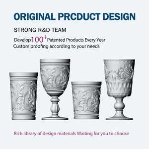 Produttori di prodotti cinesi personalizzati bicchiere da vino rosso <span class=keywords><strong>colorato</strong></span> goffrato Vintage, <span class=keywords><strong>bicchieri</strong></span> da vino colorati calice - Product Image 5