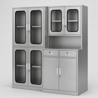 Armoire médicale en acier inoxydable sur mesure avec porte en verre verrouillable, armoire de rangement pour médicaments, équipement pour hôpital, clinique, laboratoire, OEM