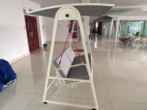 Dondolo da Giardino in Metallo Personalizzato per 2 Persone con Portabicchieri e Tettuccio Regolabile, Sedia <span class=keywords><strong>a</strong></span> Dondolo Sospesa per Veranda - Product Image 3