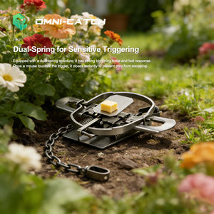 กับดักหนูโลหะแบบหนักพร้อมโซ่และเสาปักดิน ใช้ซ้ำได้สำหรับกลางแจ้ง พร้อมถุงมือและกระเป๋าพกพา ปรับแต่งได้ - Product Image 4