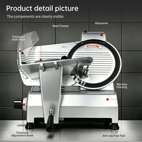 Trancheuse à viande électrique semi-automatique commerciale de 10 pouces (250 mm) 240 W avec épaisseur réglable, vendue directement par le fabricant