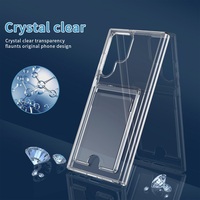 Funda de teléfono 2 en 1 con ranura para tarjeta de TPU, transparente, para Samsung S21, S22 Plus, Ultra Note 10 Plus, 20 Pro