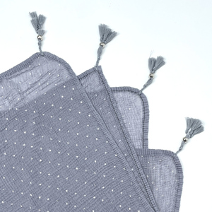 Pañuelo para la cabeza, chal plisado y hiyab de poliéster jersey voile con puntos plateados, con estampado suave personalizado, efecto arrugado, cuentas y borlas, de crepé TR algodón 2026 - Product Image 4