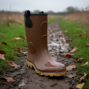 Botas de seguridad Ttake marrones de PVC hasta la rodilla con suela de crepé 47 - Product Image 3