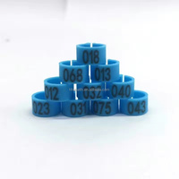 Avec numéros 001-100 Anneau en plastique ouvert coloré pour pied d'oiseau 8*7mm Anneaux d'identification pour pigeon voyageur