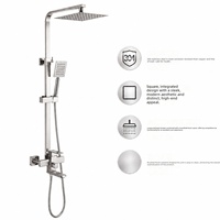 Ensemble de douche mural carré en acier inoxydable 304 noir mat pour hôtel européen moderne