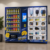 Distributeur automatique d'équipements de pickleball avec casiers intelligents pour la vente et la location de raquettes et pour les terrains extérieurs