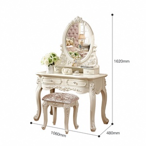 Table de maquillage de princesse de style français simple européen commode en bois sculpté meubles de chambre à coucher <span class=keywords><strong>dressing</strong></span> - Product Image 5