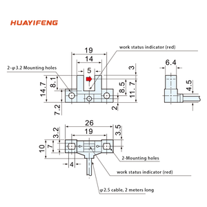 Huayifeng DC5 ~ 24V L <span class=keywords><strong>forme</strong></span> 5mm distance de détection 4 fils NPN PNP creux capteur photoélectrique niveau de protection IP50 - Product Image 3
