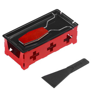 Ensemble de plaque de cuisson antiadhésive portable avec poignée en bois, outil de grillade pour la cuisine à domicile avec spatule, raclette à fromage - Product Image 6