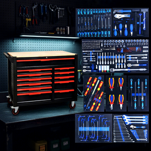 Chariot de rangement <span class=keywords><strong>d</strong></span>'outils professionnel pour réparation automobile avec tiroirs, ciseaux, marteau, pince et kits <span class=keywords><strong>d</strong></span>'outils rigides en EVA - Product Image 1