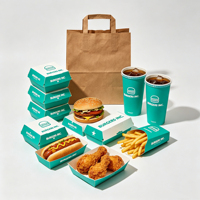 Caja para Horno Europea con Logotipo Personalizado, Caja de Embalaje de Alimentos Kraft, Caja para Hamburguesas, Comida Rápida, Pollo Frito, Filetes de Res
