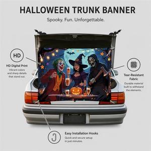 Striscioni Personalizzati per Halloween all'Ingrosso, Stampa Digitale con Joker, Strega e Scheletro, Decorazioni per Auto, Fornitura Diretta dalla Fabbrica - Product Image 2