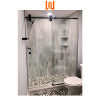 Salle de bain Aluminium Verre trempé Coulissant Simple Salle de douche Portes de douche modernes