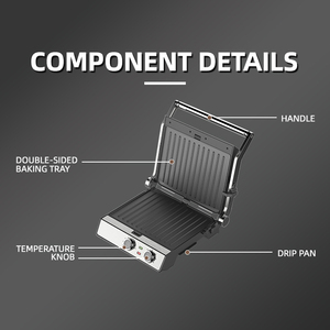 2200W <span class=keywords><strong>4</strong></span> <span class=keywords><strong>tranches</strong></span> détachable mécanique double contrô<span class=keywords><strong>le</strong></span> Steak Grill Panini Press Grill électrique Sandwich Maker - Product Image 3