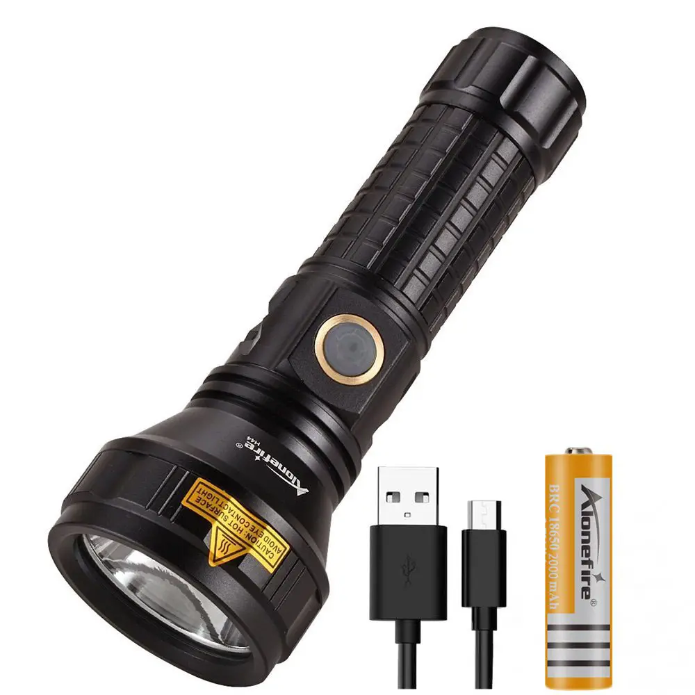 Alonefire H44 T20 Led قوية الضوء 12w مصباح يدوي USB قابلة للشحن في الهواء الطلق العمل الصيد السفر دورية كشاف ضوء ساطع